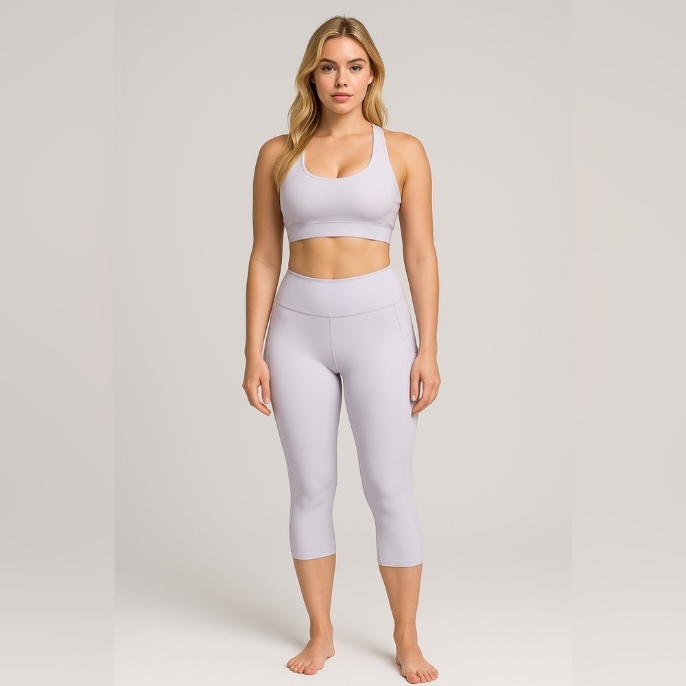 Lululemon Lavender Cropped Leggings Size 10 Color Purple